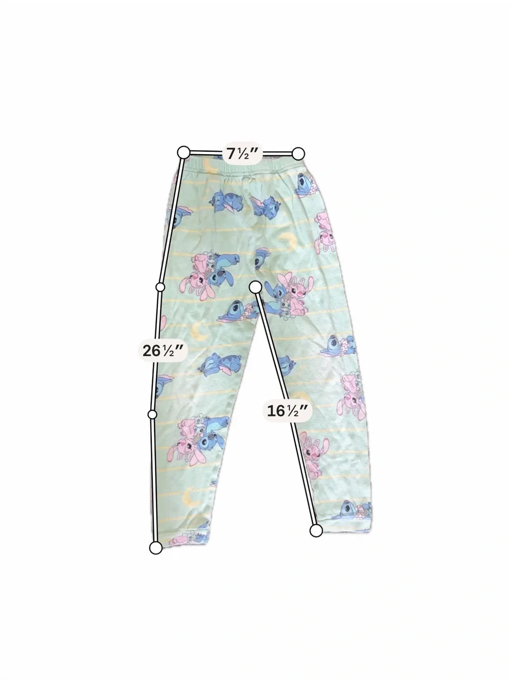 Disney Mint Green, Blue & Pink Stitch Short Sleeve Pajama Set Size 8